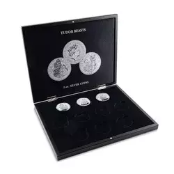 Pudełko VOLTERRA na srebrne monety "Bestie Tudorów" Leuchtturm 24h