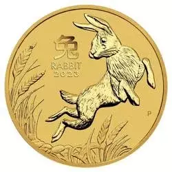 Złota Moneta Australijski Lunar III - Rok Królika 1/10 uncji 2023