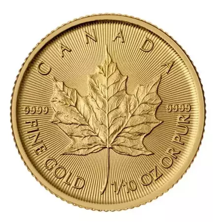 Złota Moneta Kanadyjski Liść Klonowy 1/10 uncji
