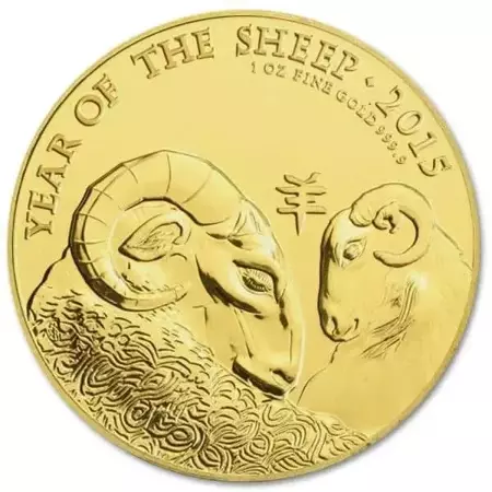 Złota Moneta Lunar UK: Rok Owcy 1 uncja 2015 24h